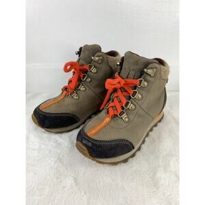 LL Bean Kid’s Tek 2.5 Primaloft Brown Leather Hiking Boots Size 1